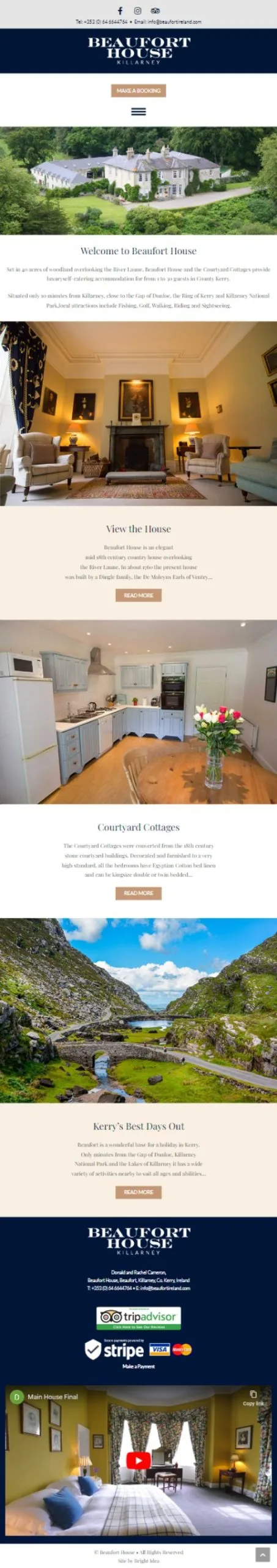 The Beaufort House website on a phone