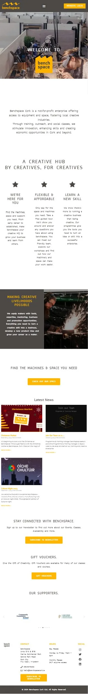 The Benchspace website on a phone