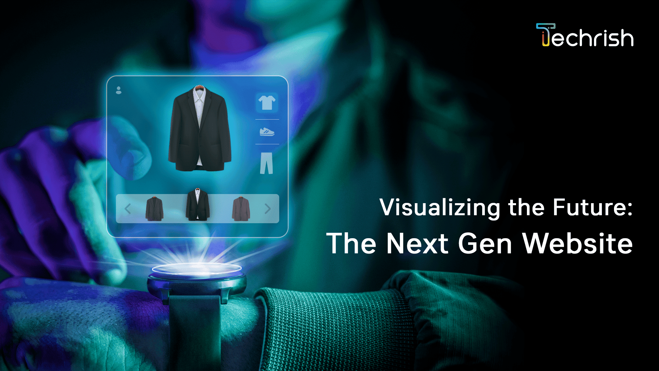 Visualizing the Future: The Next Gen Website: a laptop showing rising performance charts beside a target and a megaphone